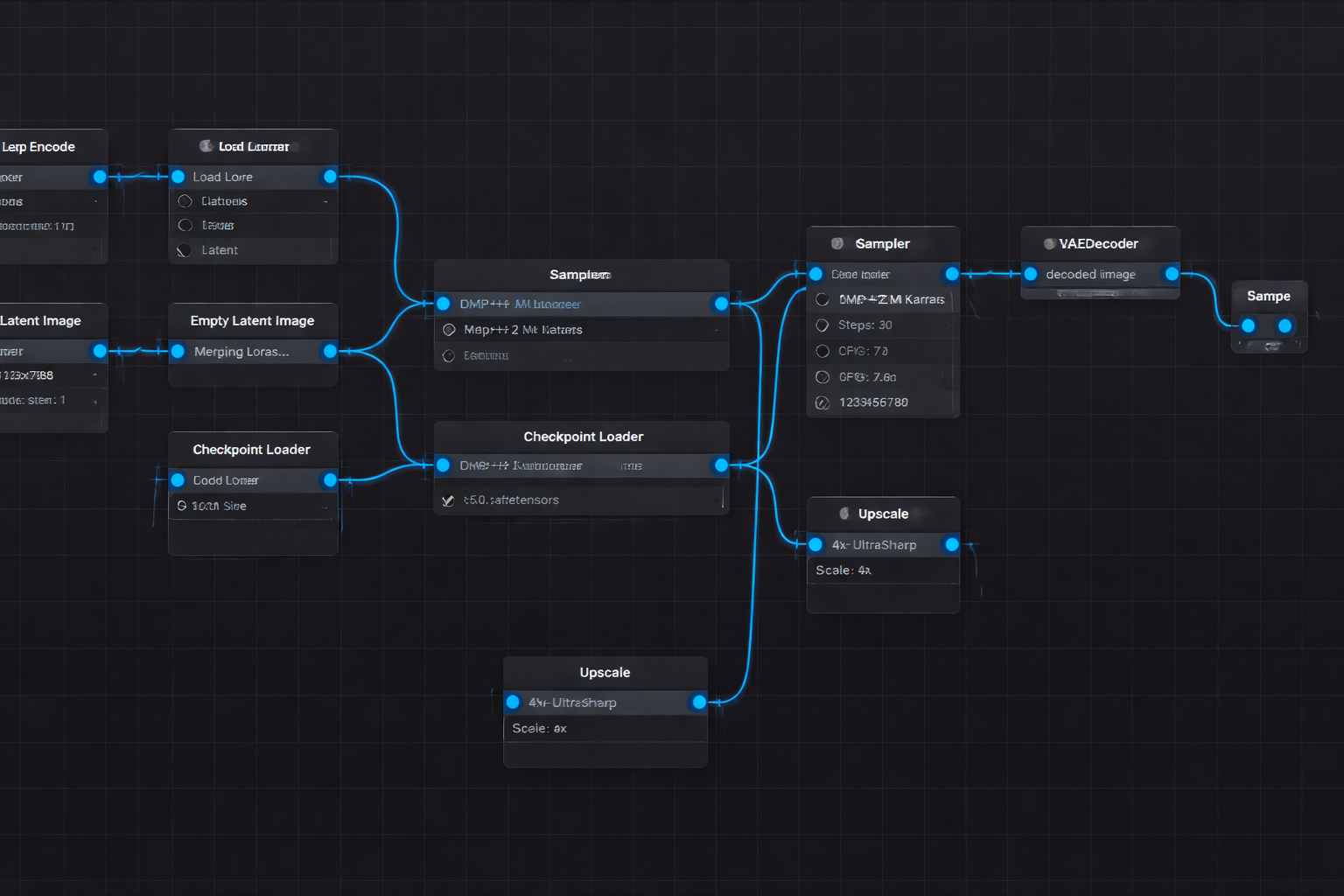 ComfyUI automation workflow dashboard showing node-based generation pipeline