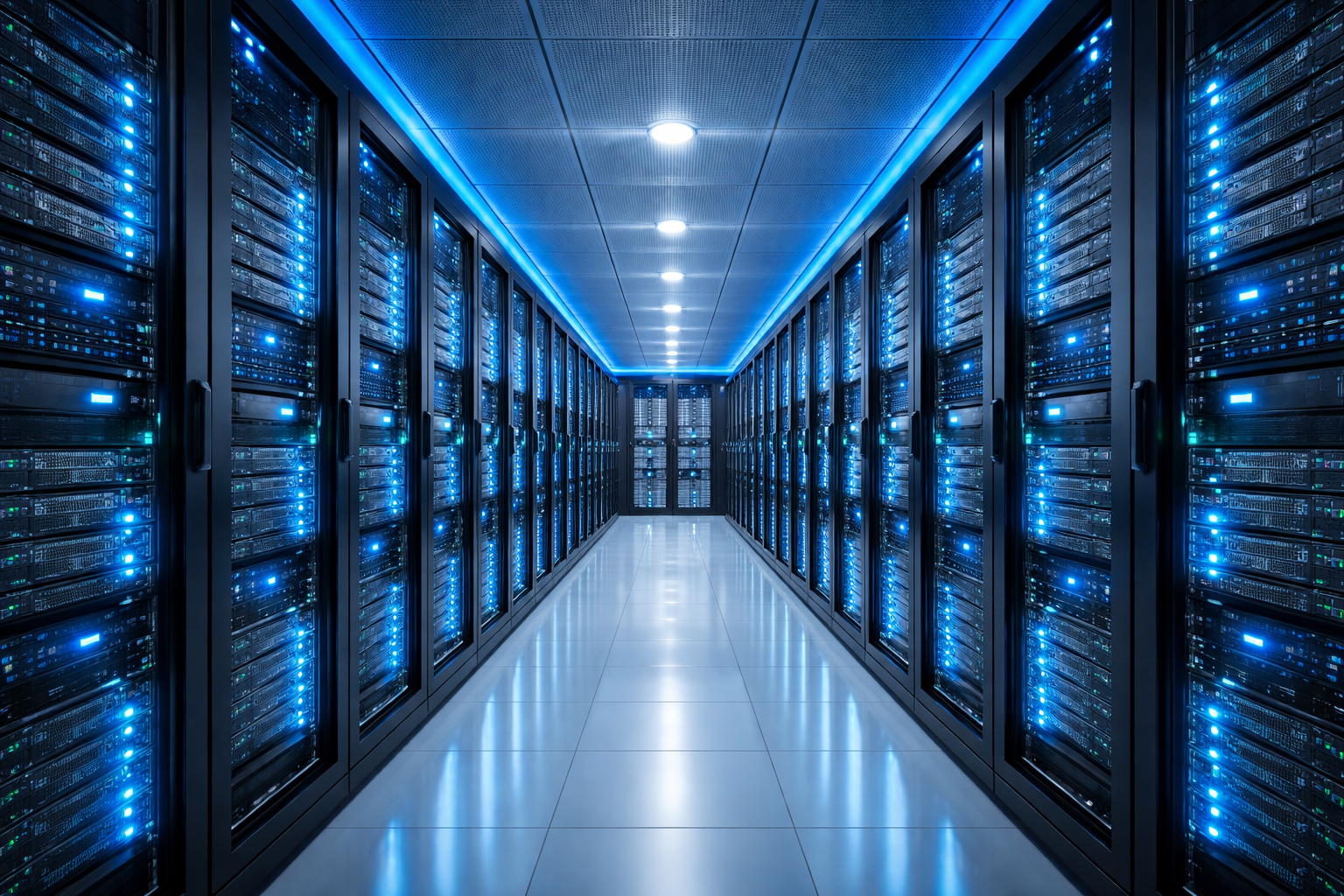 TrueNAS enterprise infrastructure platform with server rack and monitoring dashboards